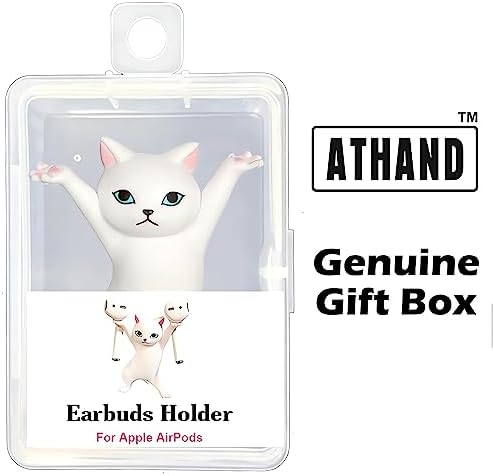 ATHAND Single White Cat Earbud Holder Stand for AirPods 1/2/3/Pro - Image 5