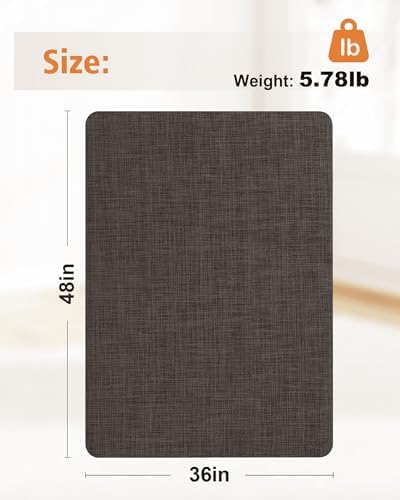 Carvapet 36x48 Office Chair Mat for Carpet Hardwood Floor Protector Rug | Non Slip Silent Chair Mat Perfect for Executive Office Desk or Computer Gaming Chair Cushion, Dark Brown - Image 3
