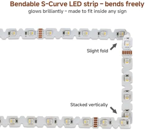 BTF-LIGHTING S Shaped Design RGB+3000K 24V 16.4ft 240LEDs RGBW LED Strip - Image 2