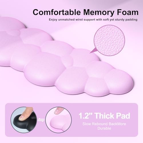 MOKURU Cloud Mouse Pad with Wrist Rest, Cloud Keyboard Wrist Rest, Mouse Pad Wrist Support, Ergonomic Keyboard Mouse Wrist Support (Pink) - Image 5