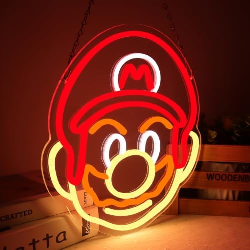 GALLIA Anime Theme Cartoon LED Neon Sign for Wall Decor, Dimmable Anime Light Up Display, Kids Bedroom Game Room Decoration, (Mario) - Image 6