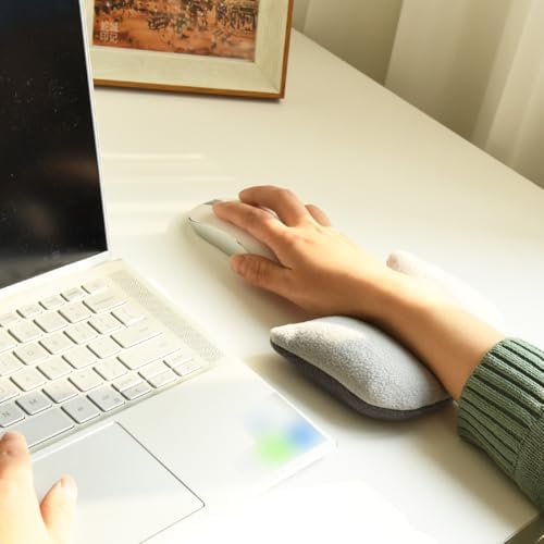 Large Mouse Wrist Rest Bean Bag, Ergonomic Mouse Support Pad Filled Ergo Beads for Computer, Laptop, PC Gaming (Gray) - Image 6