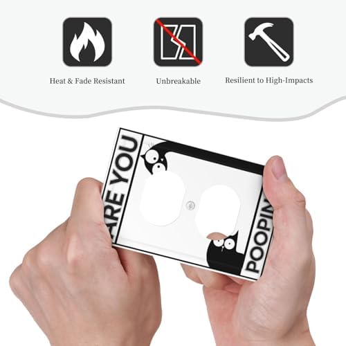Outlet Covers Funny Bathroom Art with Are You Pooping Sign Decorative 1 Gang Duplex Light Switch Cover Plate Single Electrical Receptacle Wall Plate Plug Switchplate Faceplate for Country - Image 6