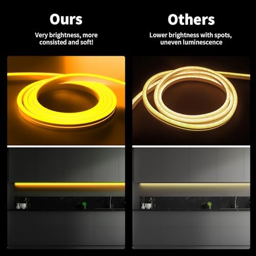 iNextStation 16.4FT 12V LED Strip Lights Yellow Neon Rope Lights (No Plug) - Image 4