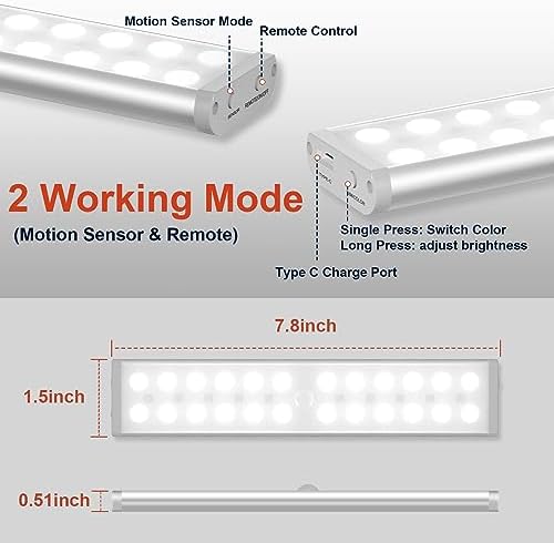 Diomart Under Cabinet Lighting Wireless, Motion Sensor Light Indoor, 2 Pack - Image 2