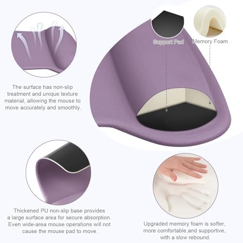 MOSISO Wrist Rest Support for Mouse Pad & Keyboard Set, Ultra Violet - Image 2