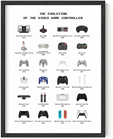 HAUS AND HUES Video Game Poster - Gamer Wall Decor for Boys Bedroom Posters, Video Game Room Decor for Teen Boys, Gaming Poster for Gamer Room Decor (Black Frame, 12x16) by HausandHuesArtPrints