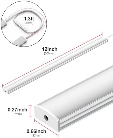 Plug-in Under Cabinet Lighting, Dimmable Counter Lights for Kitchen, 2pcs 12 Inch, Cold White 6000K Linkable USB Led Closet Light, Wired Indoor Night Lights Bar for Desk, Sink,Workbench - Image 6