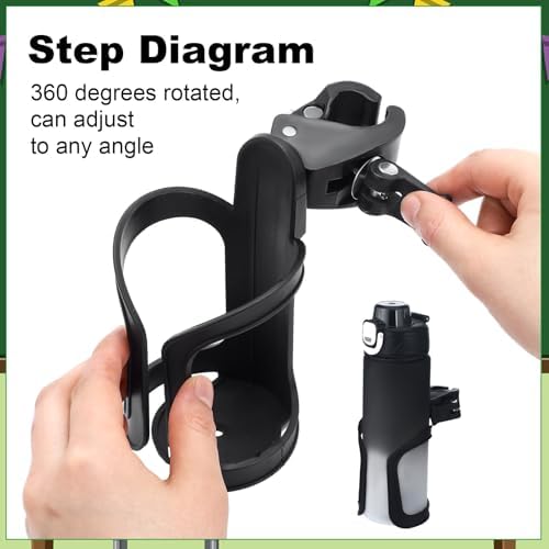 Reallnaive 12 Pcs Water Bottle Holder for Classroom Desk Cupholder Back to School Gift for Student Anti-Spill 360° Rotating Water Bottle Holder for Desk Chair to Hold Coffee Cup for Office Classroom - Image 3