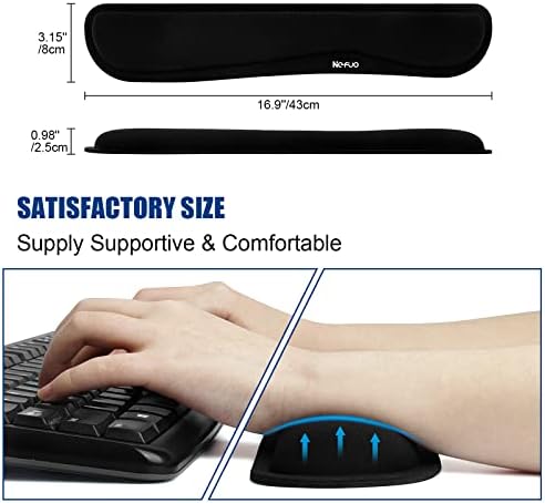 Keyboard Wrist Rest, Gel Memory Foam Keyboard Pad with Wrist Support for Easy Typing & Pain Relief, Comfortable Keyboard Rest Suit for Computer, Laptop, Office & Home (Black) - Image 2