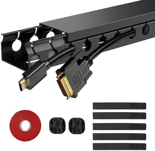 ENONCI Cable Raceway 77in Wire Covers Under Desk Cable Management 5-Pack by ENONCI