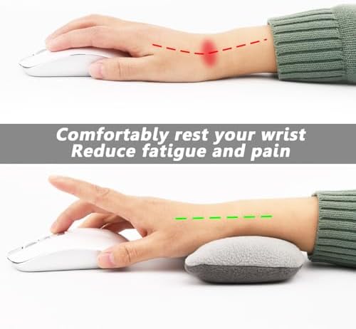 Large Mouse Wrist Rest Bean Bag, Ergonomic Mouse Support Pad Filled Ergo Beads for Computer, Laptop, PC Gaming (Gray) - Image 4