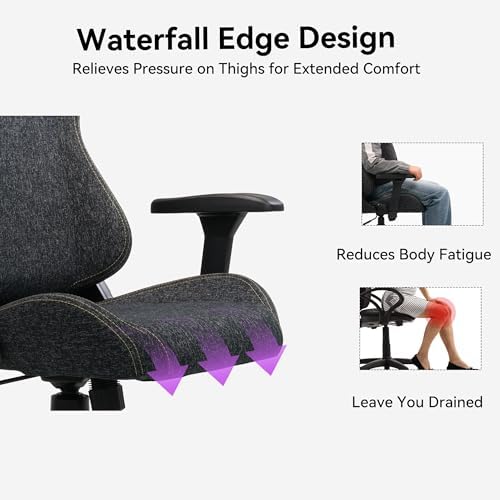 Gaming Chair 4D Adjustable Armrests - 170° Reclining & 320lb Capacity, High Back Ergonomic Computer Chair with Lumbar Support, Headrest & Lumbar Pillow - Image 5