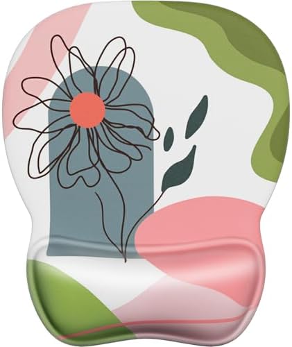 MROCO Ergonomic Mouse Pad with Gel Wrist Rest, 9.4 x 8.1 in, Pastel Petals by MROCO