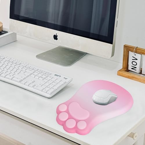 L-SPOUTTO Ergonomic Mouse Pad with Wrist Rest,Pink Mouse Pad Wrist Support - Image 6