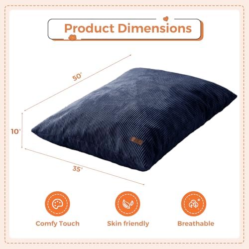 MAXYOYO 3 in 1 Kids Bean Bag Chair, Comfy Floor Sofa with Removed Cover | Convertible Chair Folds from Bean Bag to Lounger, Floor Couch with High-Density Foam Filling, Floor Sofa for Gaming, Navy - Image 2
