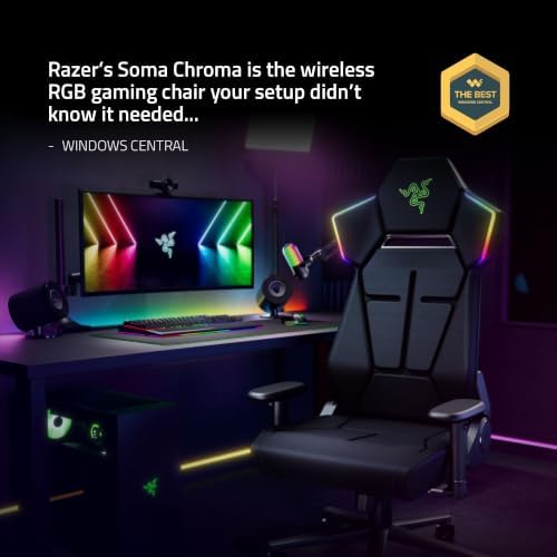 Razer Soma Chroma Ergonomic Reactive RGB Lighting Gaming Chair | Dual-Density Foam Cushion, Built-In Ergonomic Lumbar Support, Premium Steel Frame, Durable Build, 155 Degree Recline - Image 2