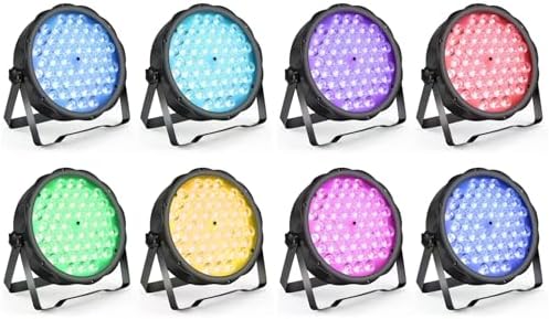 BETOPPER LED Par Lights 54 x 1.5W, RGB Stage Lights DMX DJ Lighting Sound Activated with Stand, Strobe Light & Wash Par Lighting DMX for Parties, Church, Wedding, Bars, 8 Pack by BetopperDirect