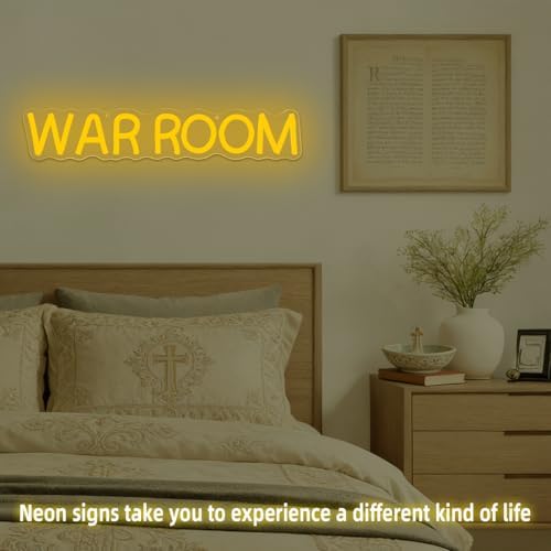 War Room Neon Sign Game Room Wall Art LED Sign for Man Cve Dimmable Pray Neon Light for Wall Decor Game Room Light Up Sign for Bedroom Garage Man CaveFather Gifts for Birthday Holiday - Image 6