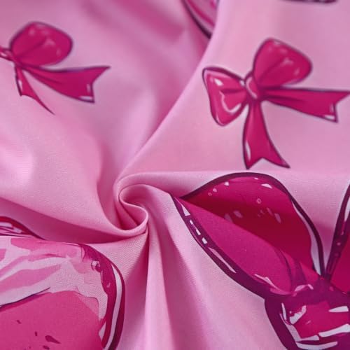 SDIII Pink Bow Girl Full Size Sheets, Home Decor Microfiber Full Sheet Set - Image 5