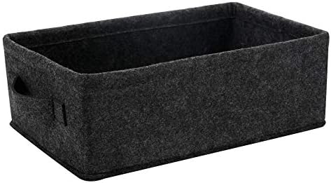 Long Gray Storage Baskets Narrow Storage Basket Organizer Storage Bins for Small Toys Keys Make Up Hair Cosmetic Drawer Home Decor Storage Basket Decorative Storage Bin by KWLET