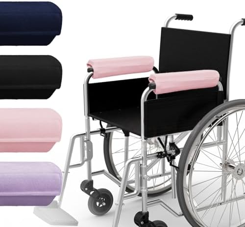 SPRING SEAON Wheelchair Accessories Armrest Covers, Memory Foam Pads, Pair | Short Plush Surface, Non-slip Bottom, Washable Covers, Wide Hook-and-loop Straps, For Transport, Office, And Gaming Chairs by SPRINGSEAON