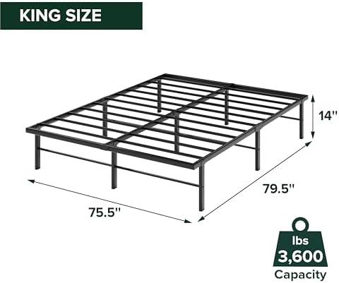 Zinus Rumi Heavy Duty Metal Platform Bed Frame, RGB LED Lights, King - Image 2