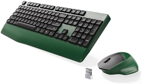 MPTOG Ergonomic Wireless Keyboard and Mouse Combo, Dark-Green Black by MPTOG