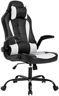 BestOffice PC Gaming Chair Ergonomic Office Chair Desk Chair with Lumbar Support Flip Up Arms Headrest PU Leather Executive High Back Computer Chair for Adults Women Men (White) by BestOffice