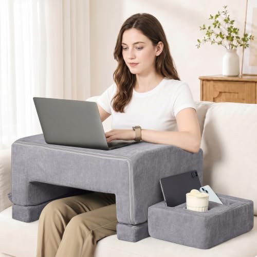Lap Desk Pillow for Laptop, 2-in-1 Reading Pillow with Arm Rest for Lap by OutdoorFurnitureAccessories