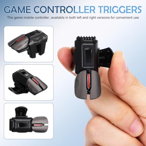 Gadpiparty Mobile Gaming Triggers 1 Pair Mobile Phone Game Controllers with 3 Pairs Finger Sleeves High-Sensitivity Clip-on Buttons for Most Smartphones Stable Anti-Slip Grip - Image 5