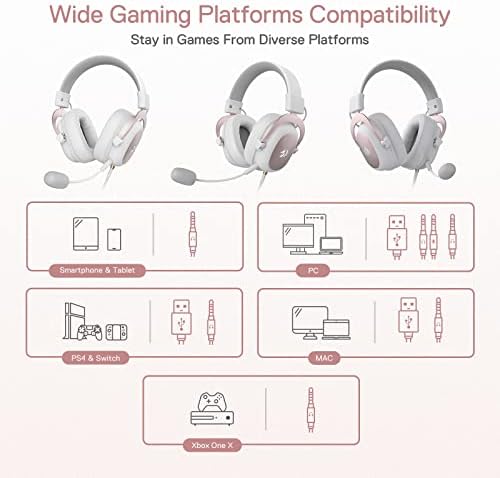 Redragon H510 Zeus White Wired Gaming Headset - 7.1 Surround Sound - Memory Foam Ear Pads - 53MM Drivers - Detachable Microphone - Multi Platforms for PC, PS4/3 & Xbox One/Series X, NS - Image 6