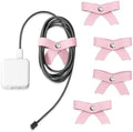 SenseAGE 5 Pack Cord Organizer, Bow Cord Keeper, Cable Organizer USB Holder, Leather Cable Management, Cable Straps, Earphone Winder, Storage Straps for Electronics, Earbuds, Big, Pink by SenseAGE