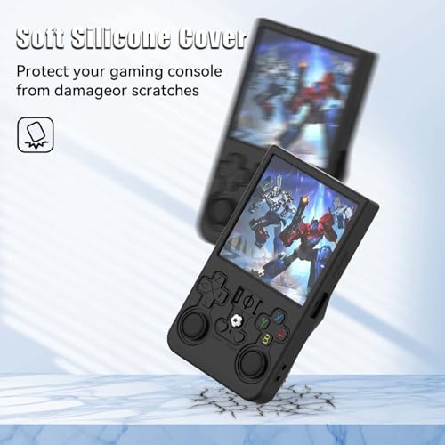 FIOPAZ for R36MAX Silicone Protective Case, Soft Skin for R36 MAX Retro Handheld Game Console Accessories, Anti-Scratch Washable Only for R 36 MAX Sleeve with Lanyard (Black) - Image 4