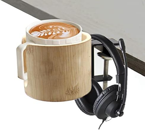 Desk Cup Holder Clamp, Anti-Spill Table Edge Cup Holder Clip for Office Home & PC Gaming Desk Accessories(1 Pack) - Image 3