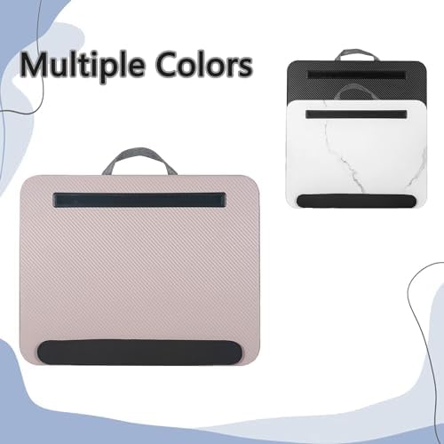 Portable Laptop Desk Fits Up to 16“ Laptops, with Tablet Slot, Built-in Cushion, Great for Home & Office,Lap Desk for Laptop,Lap Desk with Cushion (Grey Violet with Wrist Rest, Medium) - Image 3