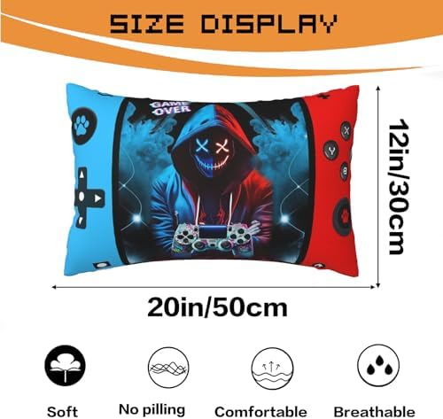 Gamer Gifts for Teen Boys, Gaming Boy Room Decor, Gaming Accessories for Teen Boy, Gamer Pillow Case Flannel Material，20x12 inches -2-Pack ((No Inserts) - Image 5