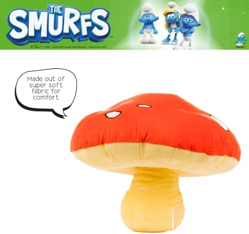 Franco Collectibles The Smurfs Mushroom Shroom Bedding Super Soft Cozy Decorative Cuddle Pillow, (Officially Licensed Product) - Image 4