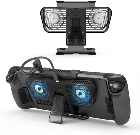Steam Deck Cooling Fan with Stand, Dual Fan Cooler for Steam Deck, Adjustable Speed USB-Powered Cooler with Blue LED, Portable Cooling Stand for Handheld Gaming by GeneralFantasy
