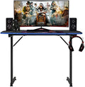 BestOffice Gmaing Desk Z Shaped 39.4in Computer Gaming Workstation Ergonomic Gaming Table with Headphone Hook for Game Players, Blue by BestOffice