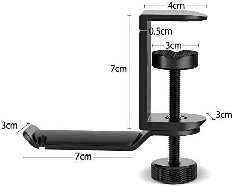 Under Desk Headphone Stand - 360 Degree Rotating Aluminum PC Gaming Headset Holder with Cable Organizer, Adjustable Screw Clamp Hanger for Heavy Headphones, VR Glasses & Bags, Universal Fit - Image 3