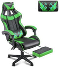 Soontrans Green Gaming Chair with Footrest,Racing Gaming Chair,Computer Gamer Chair,Ergonomic Game Chair with Adjustable Headrest and Lumbar Support(Jungle Green) by SOONTRANSCHAIR