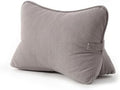 Pat. Pend. Corduroy Lumbar Support Pillow for Watching TV, Reading & Gaming, Triangle Cushion for Sofa, Armchair, Couch or Bed, Removable Washable Cover, Light Gray by Ailuteie