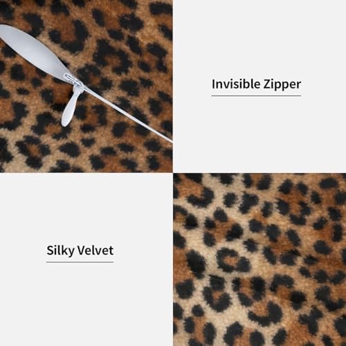 Cheetah Print Pillowcase Set of 2 Leopard Animal Skin Throw Pillow Covers Shells for Couch Office Bedroom Home Decoration, 22"X22" - Image 3