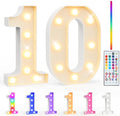 Pooqla 10th Birthday Decorations for Girls Boys, 35 Colors LED Light Up Numbers with Remote, Multicolor Marquee Numbers 10 Sign for Party Wedding Anniversary Decor 10th Birthday Gift, Number 10 by Pooqla