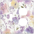 Decorative Outlet Covers Purple Floral Watercolor Wildflower 2 Gang Combination 1 Toggle/1 Duplex Light Switch Cover Gfci Wall Plate Electrical Receptacle Switchplate for Bedroom Decor by JOOJIAO
