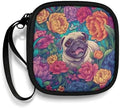 Floral Headphones Carrying Case, Cute Puppy Print Travel Portable Storage Bags for Bluetooth Wireless Headphones, Cords, Cable, Earbuds, Charger, USB Flash Driver, MP3 by Unknown