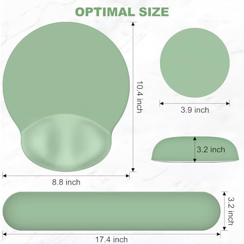 AIMSA Mouse Pad with Wrist Rest Support, Keyboard Wrist Rest Set, Ergonomic Memory Foam Mousepad for Computer Keyboard, Easy Typing and Pain Relief, Green - Image 7