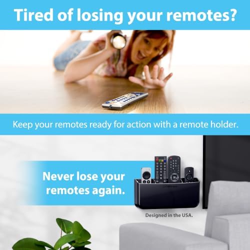 TotalMount Drop-Free Remote Holder – Removable Adhesive Strips – XL Black - Image 2