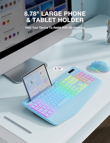 SABLUTE Wireless Keyboard and Mouse Combo, 9 Backlit Effects, RGB, 2.4GHz - Image 6